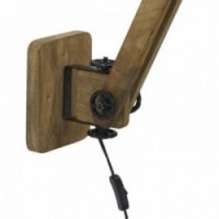 Articulated wall lamp in recycled wood, metal lampshade
