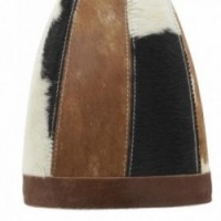 Sospensione della lampada Pelle di mucca Ø21 H30 cm: lampadario Genuine Skin Shades & Rustic Pleacing Light Chic Design