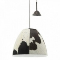 Lâmpada de suspensão de couro Ø 34 h 28 cm: forma genuína da pele da pele LHAGLE & luz chique do teto