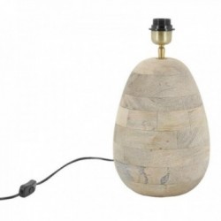 Pie de lámpara de mesa de madera de mango sin pantalla