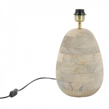 Fotlampa i fast mango trä utan lampskärm: baslampa chic & naturlig inredning
