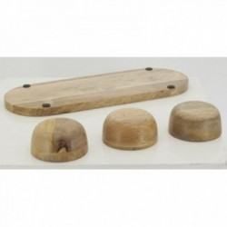 Usługa tacy Aperitif 3 Drewniany tłum i żywica Ø 10 h 5 cm