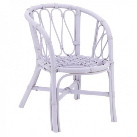 Child's armchair in purple stained rattan