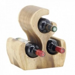 Carved Wood Carved Bottle Carrying - Storage for 3 bottles