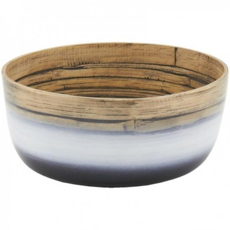 Salad bowl in natural and black and white lacquered bamboo Ø 22 cm