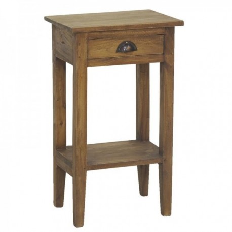Nightweight wooden night table Natural finish with a drawer