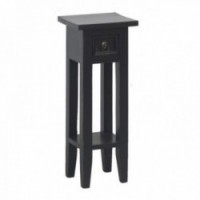 Nightstand in black mahogany wood with one drawer