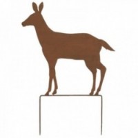 Biche à planter en métal effet rouillé - Décoration de jardin