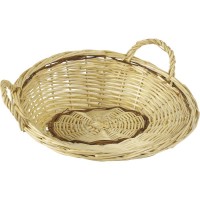 Presentation basket in white raw wicker