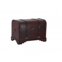 Tinted wooden storage box with sturdy straps and handles, stylish and convenient trunk