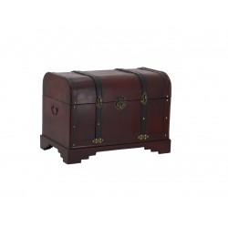 Tinted wooden storage box with sturdy straps and handles, stylish and convenient trunk