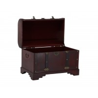 Tinted wooden storage box with sturdy straps and handles, stylish and convenient trunk