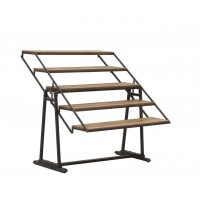 Drewniana półka i kabriolet metalowy stół