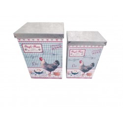 Cajas de cocina de metal galvanizado - Set de 2