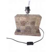 Rectangular table lamp base in lava stone