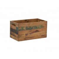 Rectangular cache pot in recycled wood 44x24x23cm
