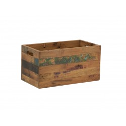 Rechthoekige rechthoekige gerecycleerde doos met 44x24x23cm handvat, handige opslag, natuurlijke en duurzame decoratie