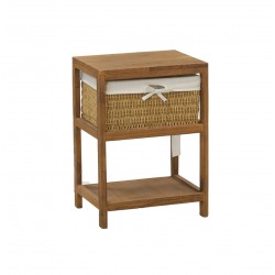 Mesa de cabeceira de madeira 1 cesto de gaveta