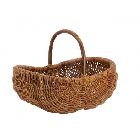 Eleganter und langlebiger antiker befleckter Rattan-Rennkorb für praktische und ökologische Einkäufe