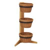 Grocery Display Shelf 3 Round Wicker Cases