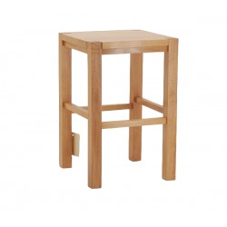 Square natural wood stool