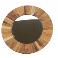 Seinäpeili pyöreä kierrätetty puu Ø 77 cm