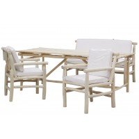Outdoor Ogrodowy stół na zewnątrz Gross 2 fotele + 1 ławka + 1 stół