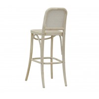 Wooden bar stool and cannage with backrest