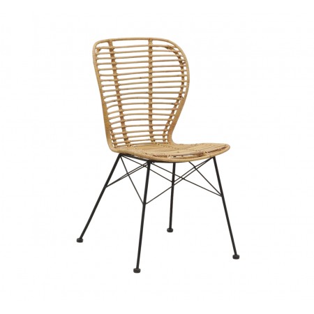 Rattan Innerstol med metallfødder Moderne design, komfort, eleganse og holdbarhet