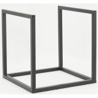 Porte-bûches en métal laqué noir