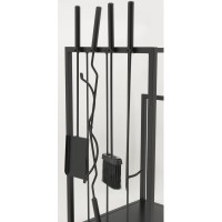Titulares de log de metal preto com 4 acessórios de lareira: design de servidores de madeira & armazenamento intervalos