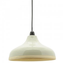 Pantalla de bambú lacada beige para suspensión: Pantalla de suspensión natural y diseño de bambú beige para lámpara