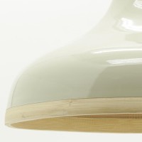 Beige lackierter Lampenschirm aus Bambus für Pendelleuchte