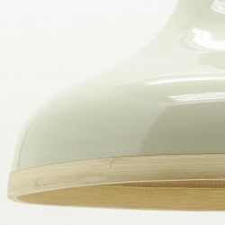 Abat-jour en bambou laqué beige pour lampe suspension