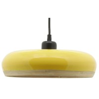 Żółty lakierowany bambusowy abażur do lampy zawieszenia