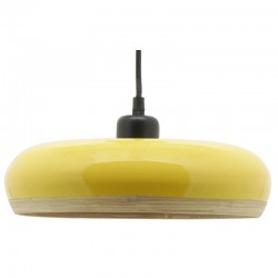 Abat-jour en bambou laqué jaune pour lampe suspension