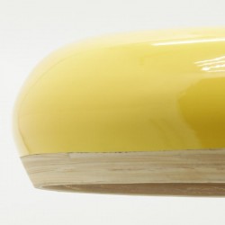 Paralume in bambù laccato giallo per lampada a sospensione