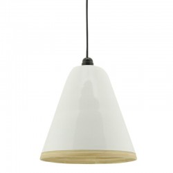 White lacquered natural bamboo lampshade for pendant lamp