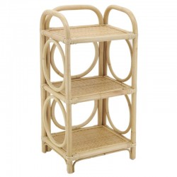 Honey-stained rattan shelf unit, 3 levels, telephone unit, entryway unit, bedside table