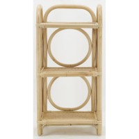 Prateleira de Rattan em forma de mel 3 níveis - Armário de armazenamento versátil, cama de cabeceira, entrada e suporte