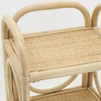 Meuble étagère en rotin teinté miel 3 niveaux, meuble de téléphone, meuble entrée, table de chevet