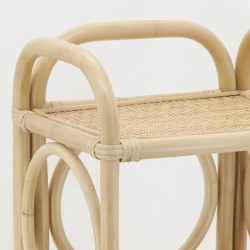 Prateleira de Rattan em forma de mel 3 níveis - Armário de armazenamento versátil, cama de cabeceira, entrada e suporte