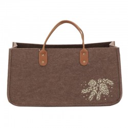 Brązowa filcowa torba worek wystrój sosny jabłka