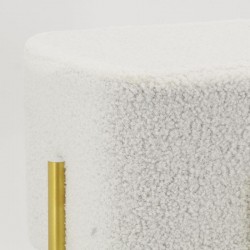 Pouf quadrato ad anello con gambe in metallo dorato - Sgabello poggiapiedi da soggiorno