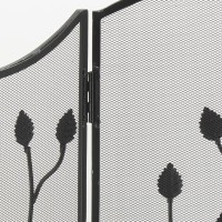 Eldstad Ved Firewall 3 Panels Inredning Blommor: Fällbar skyddsgrid och dammsäkerhetsskärm Öppen spis