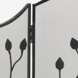 Eldstad Ved Firewall 3 Panels Inredning Blommor: Fällbar skyddsgrid och dammsäkerhetsskärm Öppen spis
