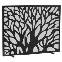 Black lacquered metal fireplace firewall lifestyle: protective grid Stove & screen anti-spark design