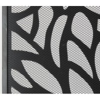 Fireplace screen in black lacquered metal with tree of life decor