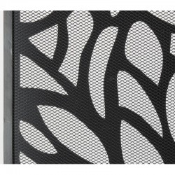 Black lacquered metal fireplace firewall lifestyle: protective grid Stove & screen anti-spark design