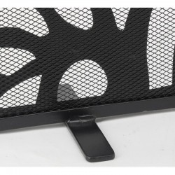 Black lacquered metal fireplace firewall lifestyle: protective grid Stove & screen anti-spark design